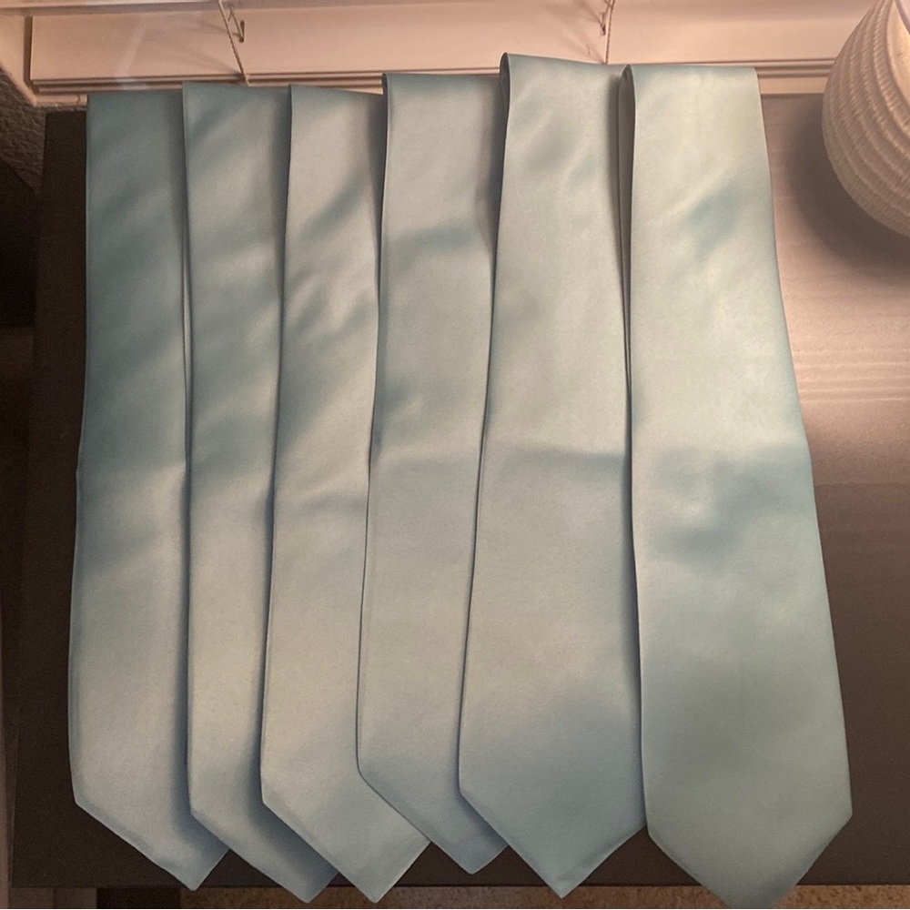 New! 6 Solid Eucalyptus Green Ties - image 1
